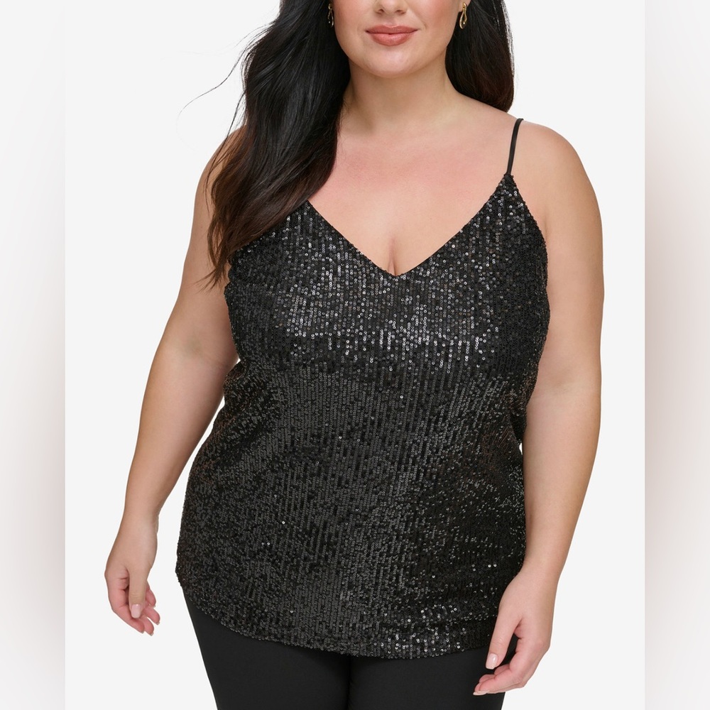 Calvin Klein Plus Size V-Neck Sequin Camisole